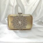 Златна абитуриентска чанта клъч Катрин